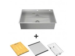 Chậu 1 hộc Inox 304 Hafele HS24-SSN1S-7650 - 567.20.627 (760x500x220mm) - Kèm phụ kiện